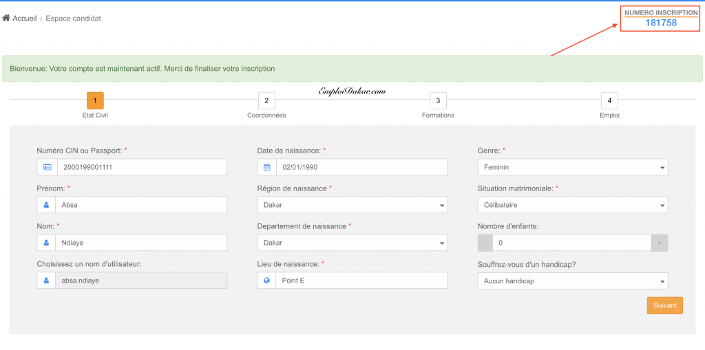 Recrutement Fonction Publique Sénégal - Déposer une demande d'emploi 