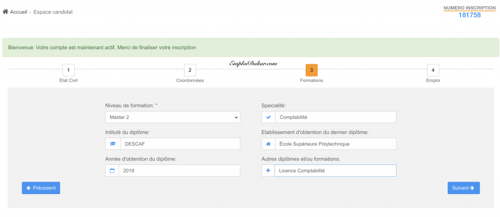 Recrutement Fonction Publique Sénégal - Déposer une demande d'emploi 0