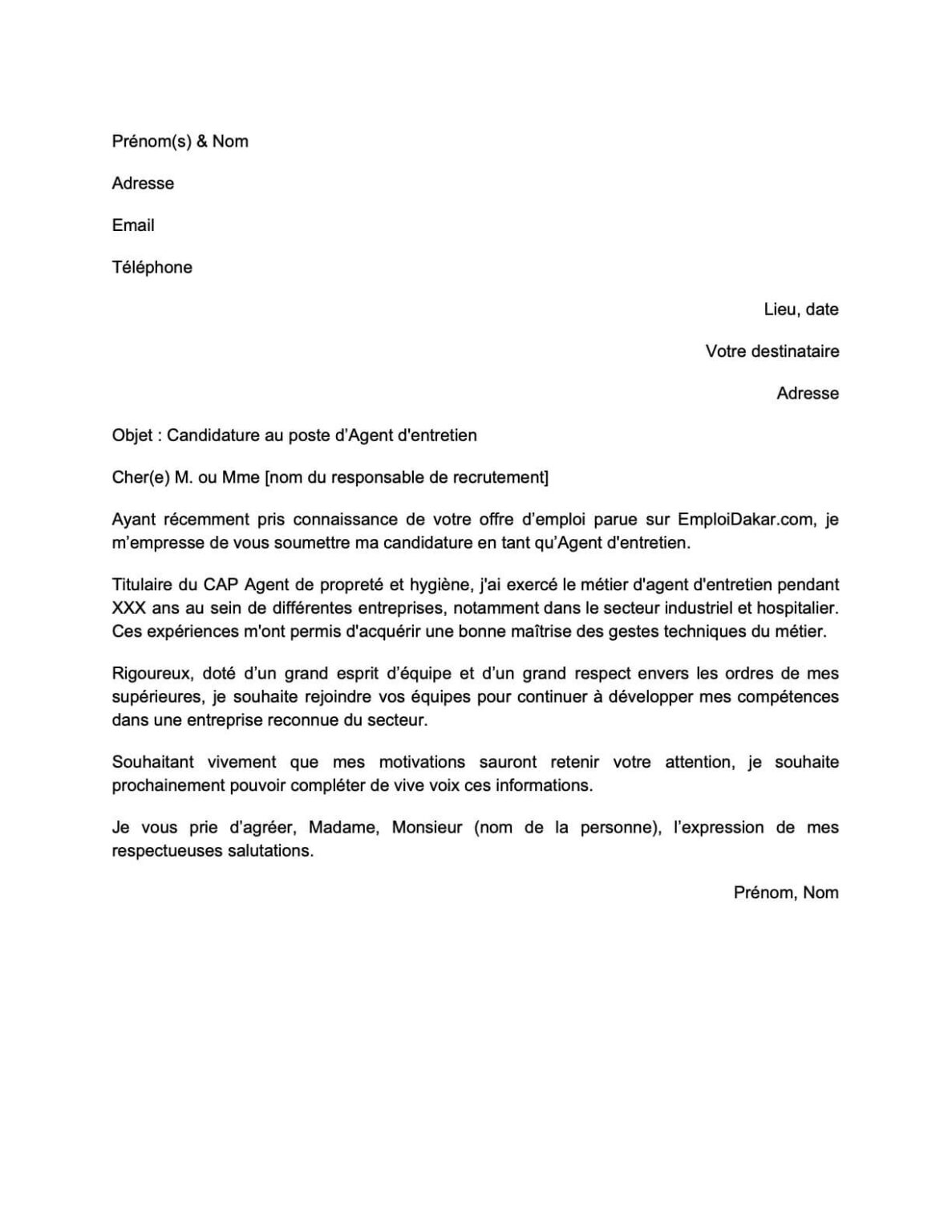 lettre de motivation chauffeur livreur débutant sans expérience