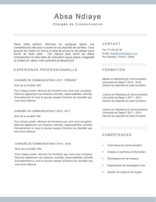 Exemple de CV Simple  4 Modèles Gratuits à Télécharger [Word & PDF]