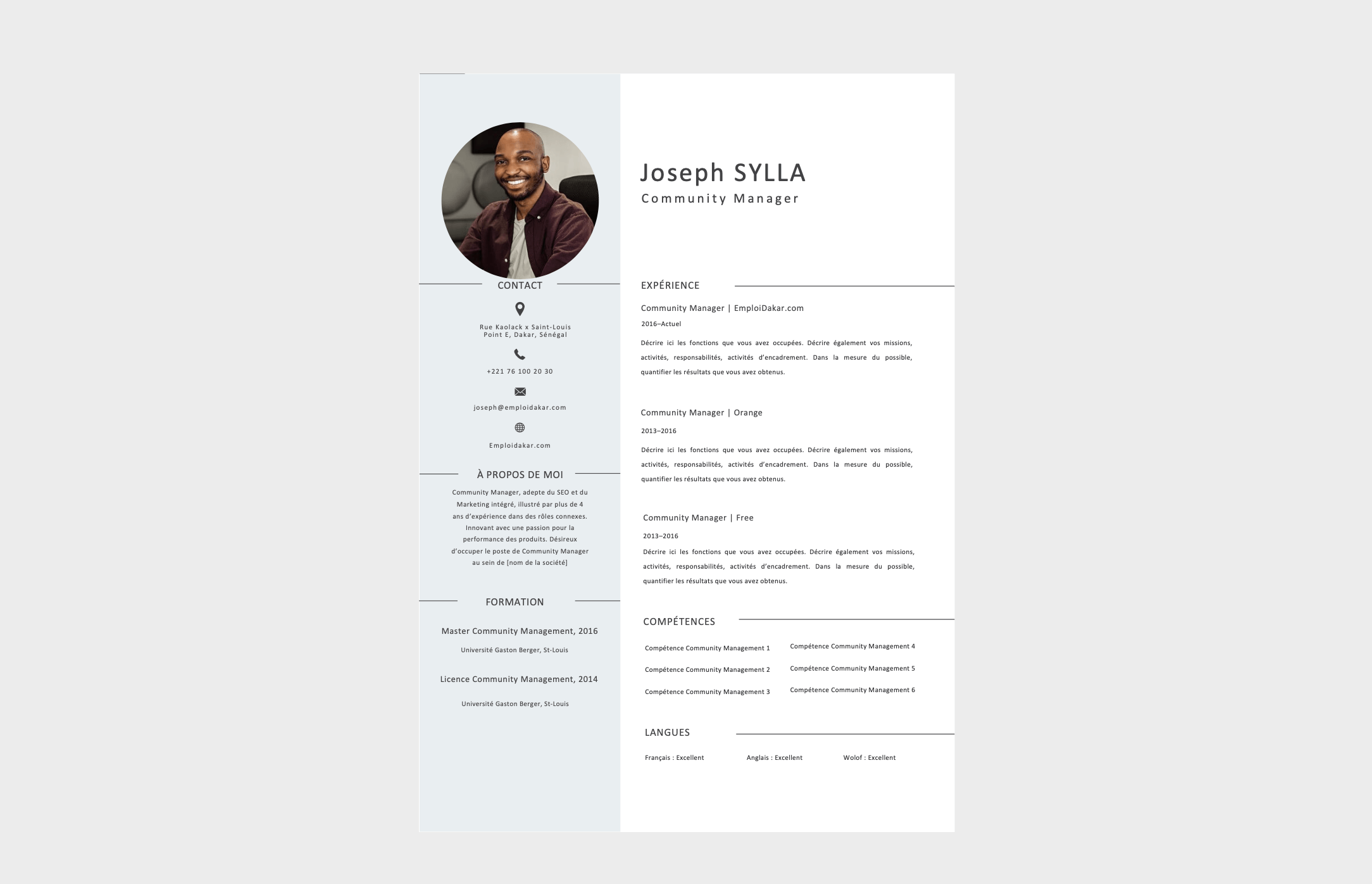 Exemple de CV Community Manager Gratuit à Télécharger