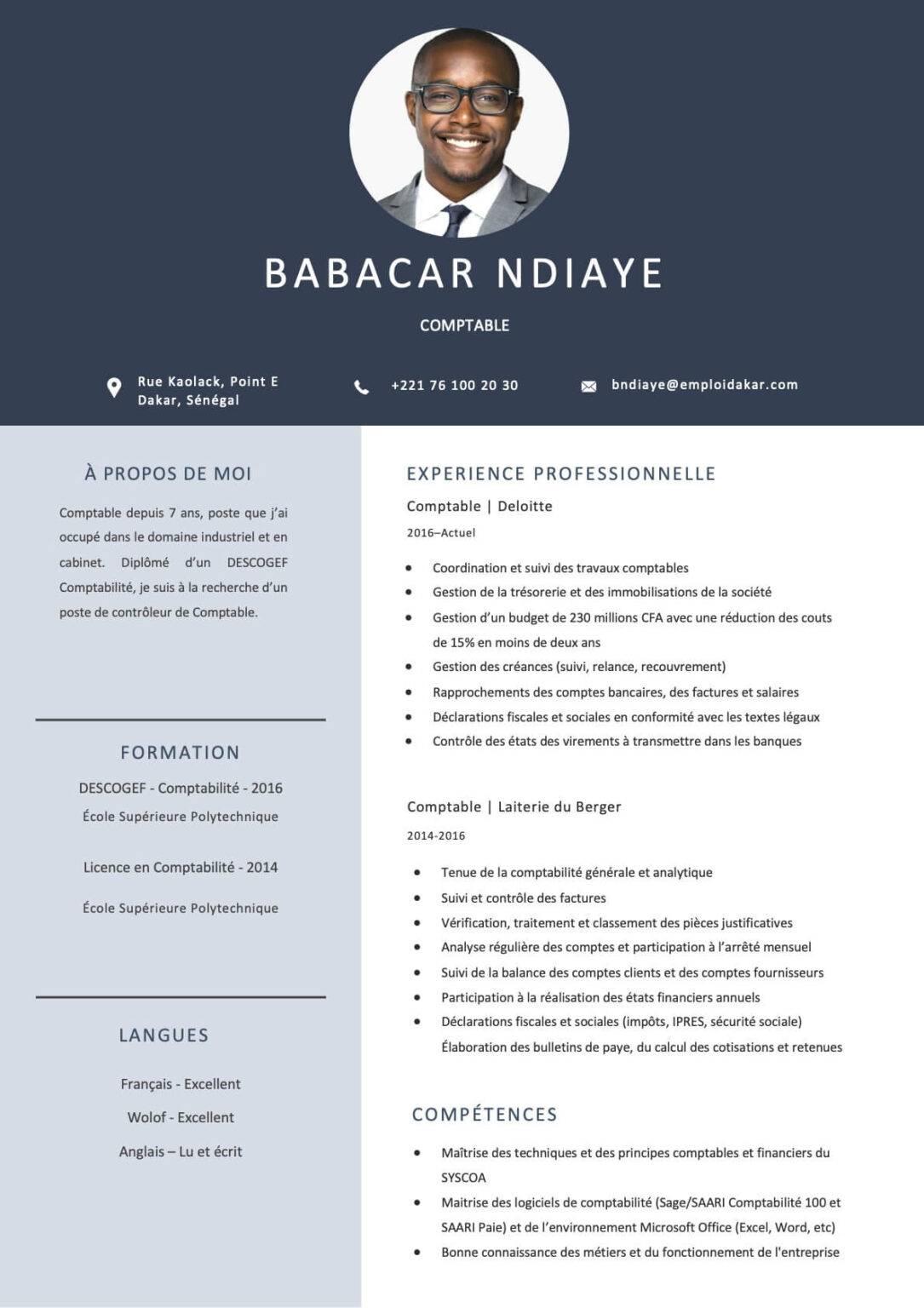 presentation cv comptable