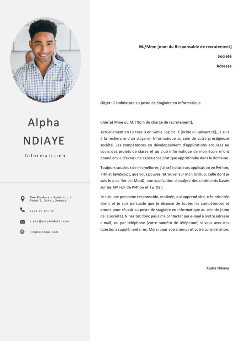 lettre de motivation formation informatique